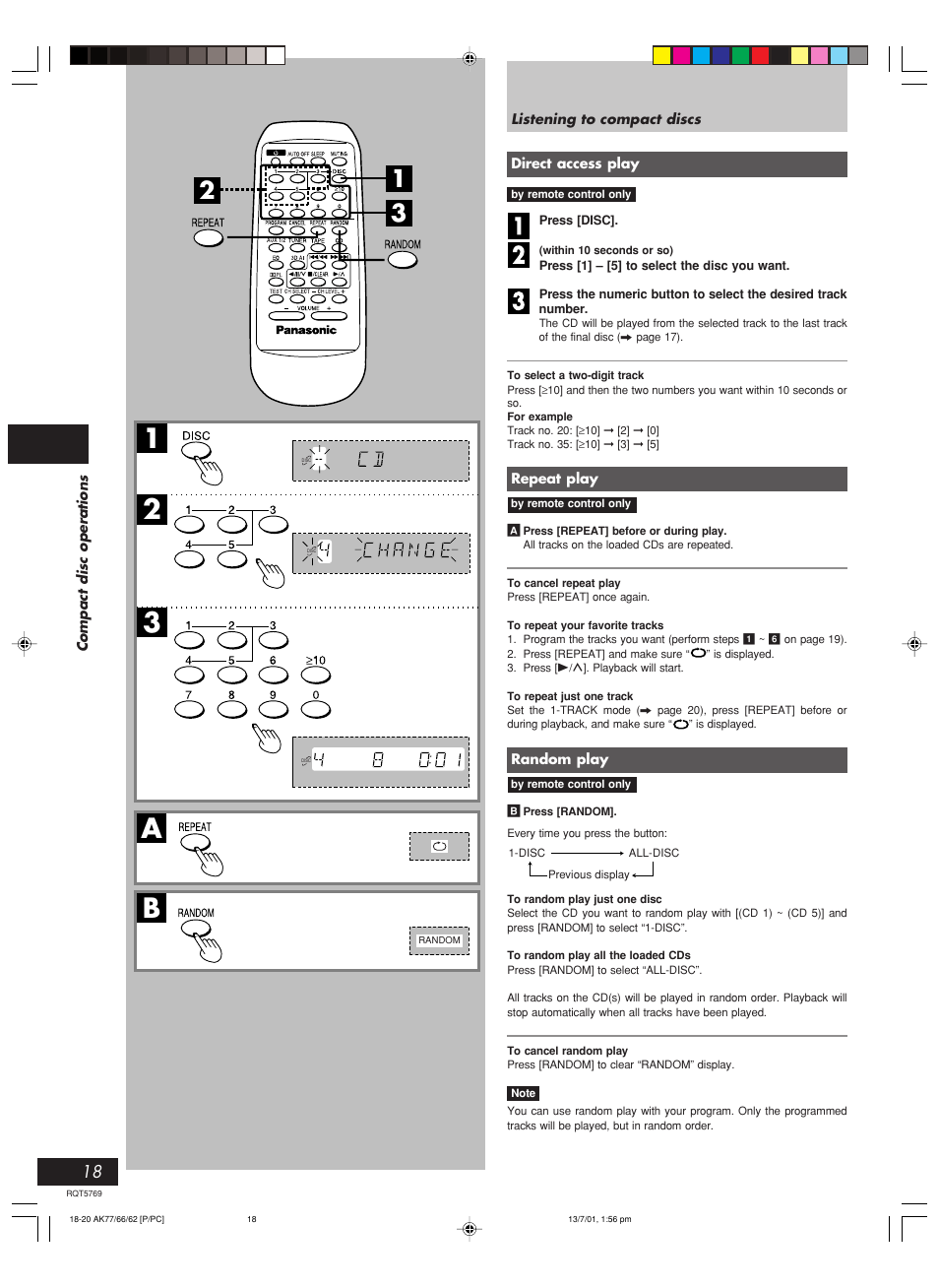 1a b 2 3 | Panasonic SC-AK66 User Manual | Page 18 / 40