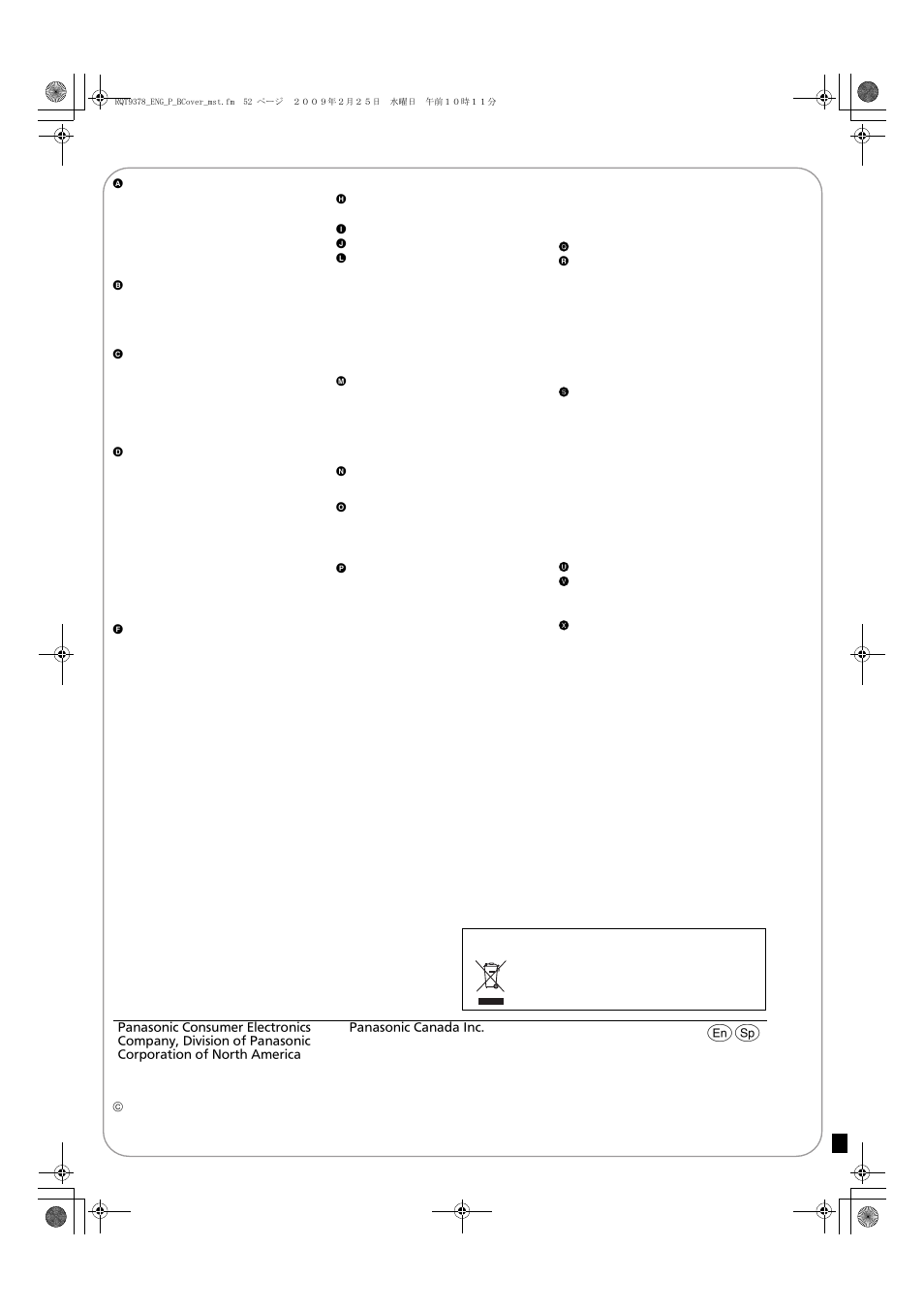 Index | Panasonic DMP-BD605 User Manual | Page 52 / 52
