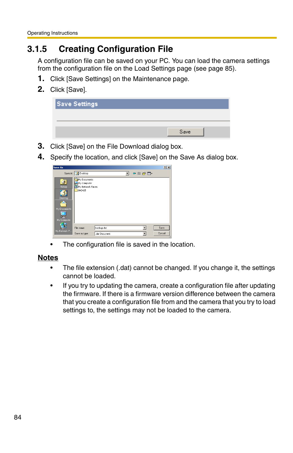 5 creating configuration file | Panasonic BL-C30A User Manual | Page 84 / 114