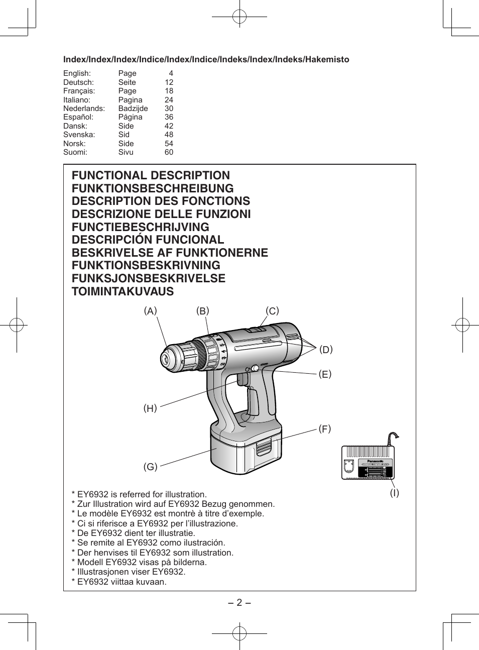 Panasonic EY6903 User Manual | Page 2 / 68