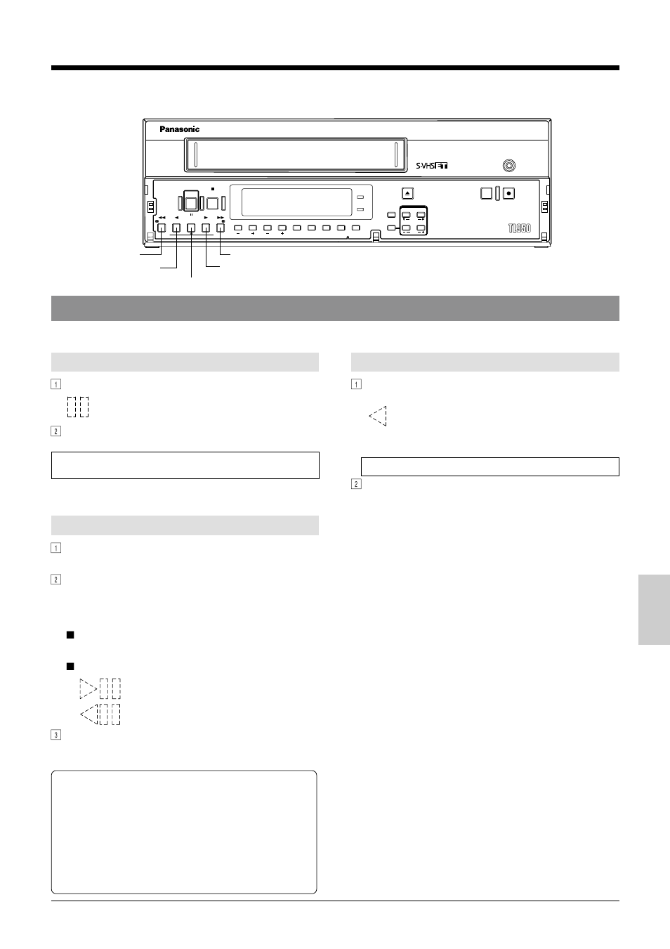 7 playback and special-effects playback, 3 special-effects playback, Still playback | Field advance playback, Reverse playback | Panasonic AG-TL950 User Manual | Page 47 / 58