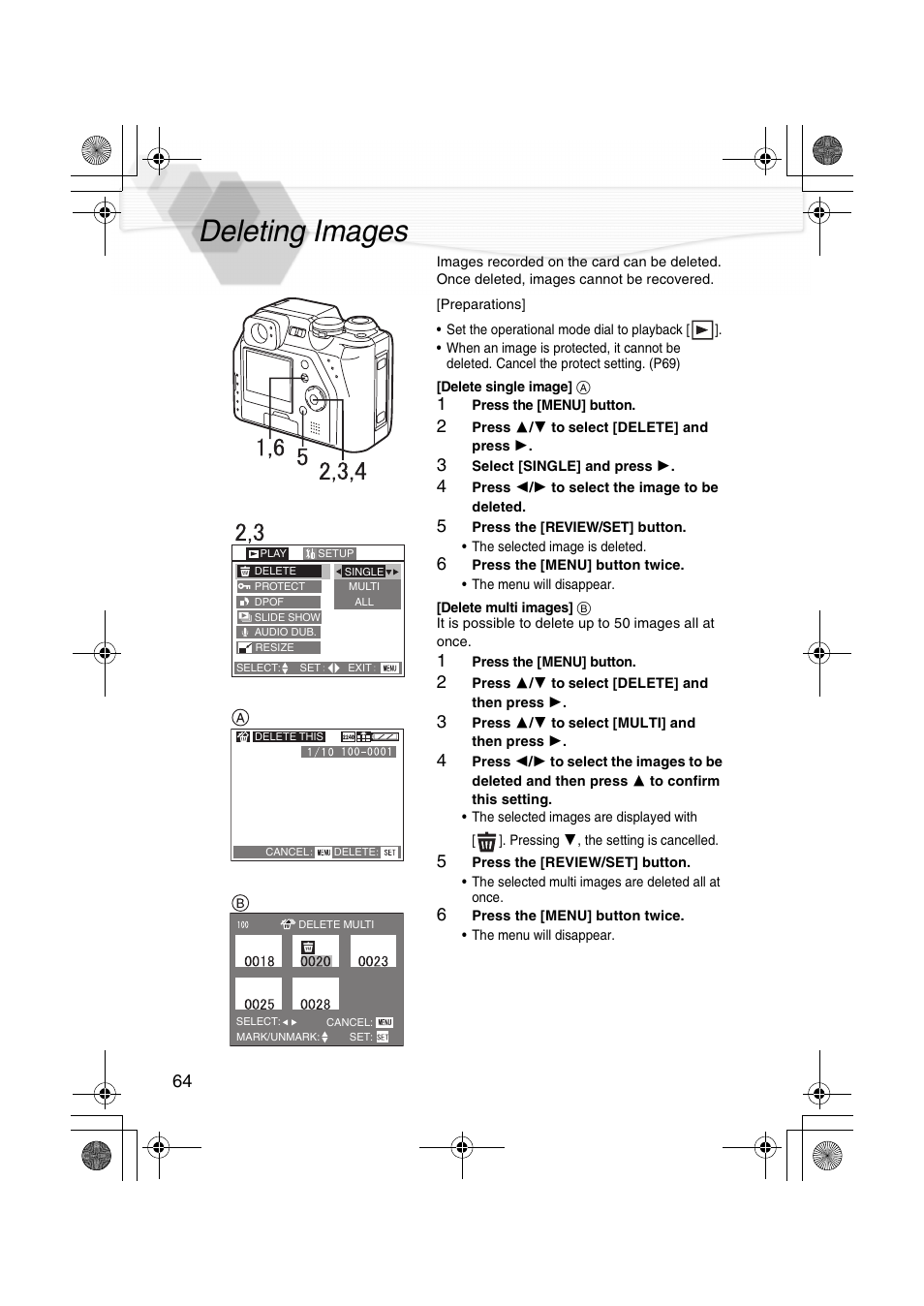 Editing, Deleting images | Panasonic DMC-LC40PP User Manual | Page 66 / 106