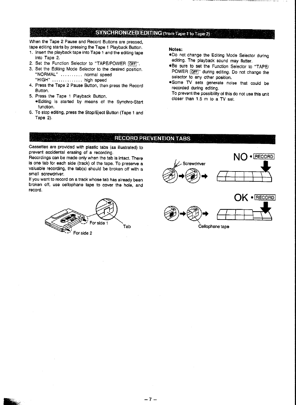 Record prevention tabs, Nchr0ri|z№e | Panasonic RX-FT500 User Manual | Page 7 / 10