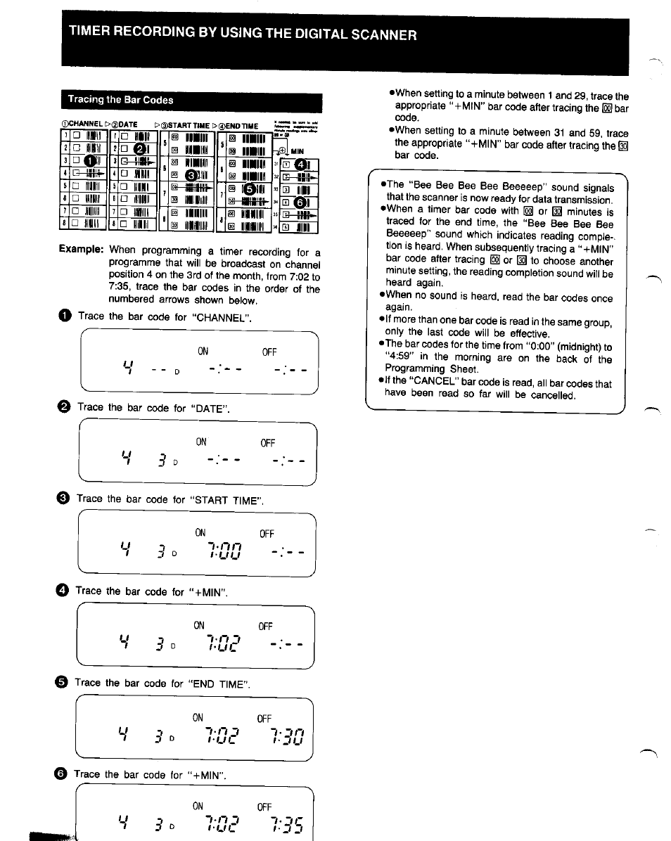 Timer recording by using the digital scanner | Panasonic NV-FS1 User Manual | Page 26 / 40