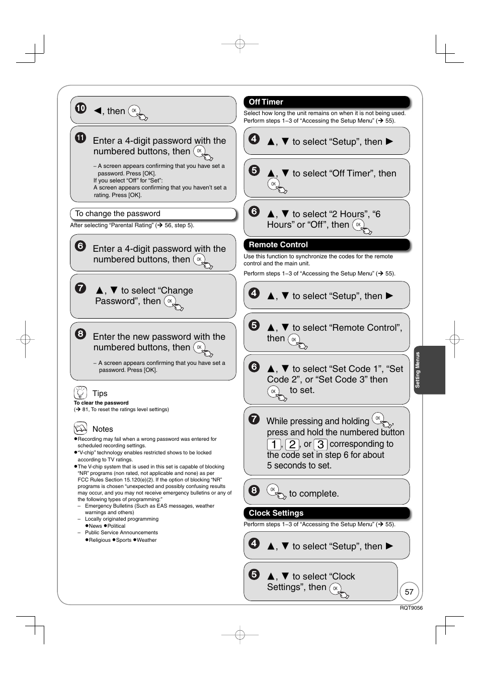 Then, Press and hold the numbered button | Panasonic DIGA DMR-EZ48V User Manual | Page 57 / 100