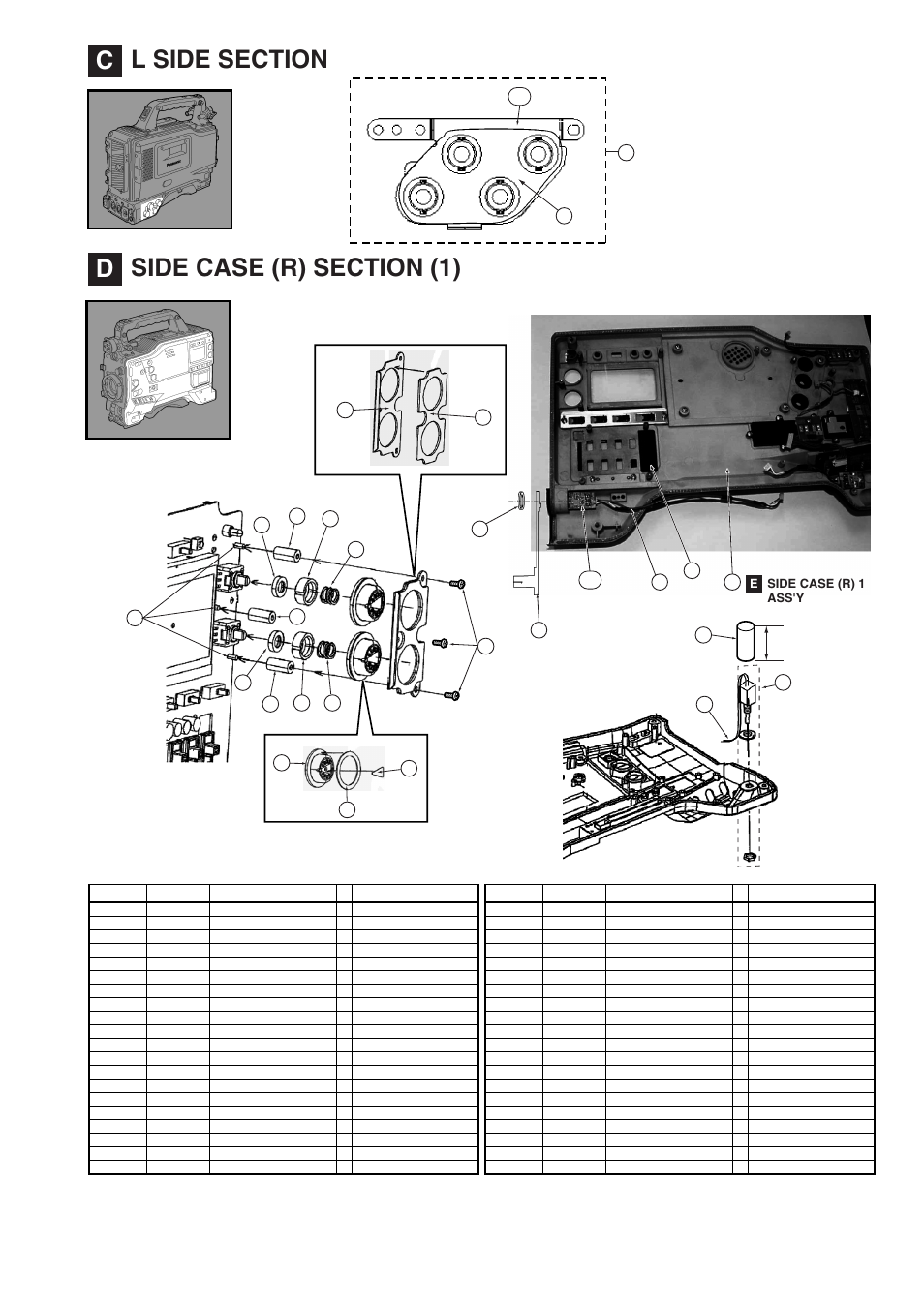 C] l side section, D] side case (r)section (1), Prt-5 | Panasonic AJ-HDX900MC User Manual | Page 7 / 26