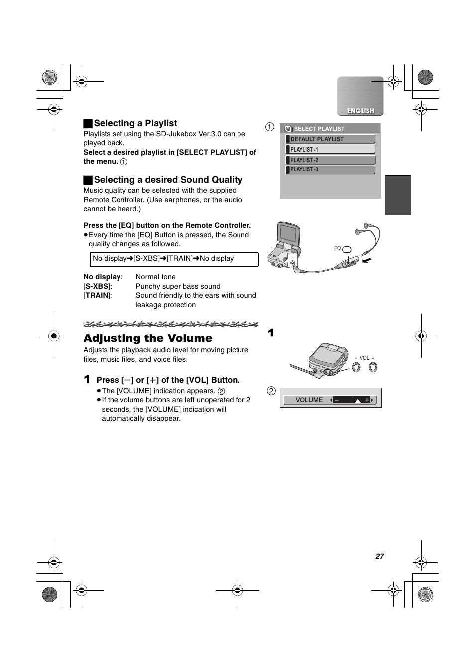 Adjusting the volume | Panasonic SV-AV30U User Manual | Page 27 / 74
