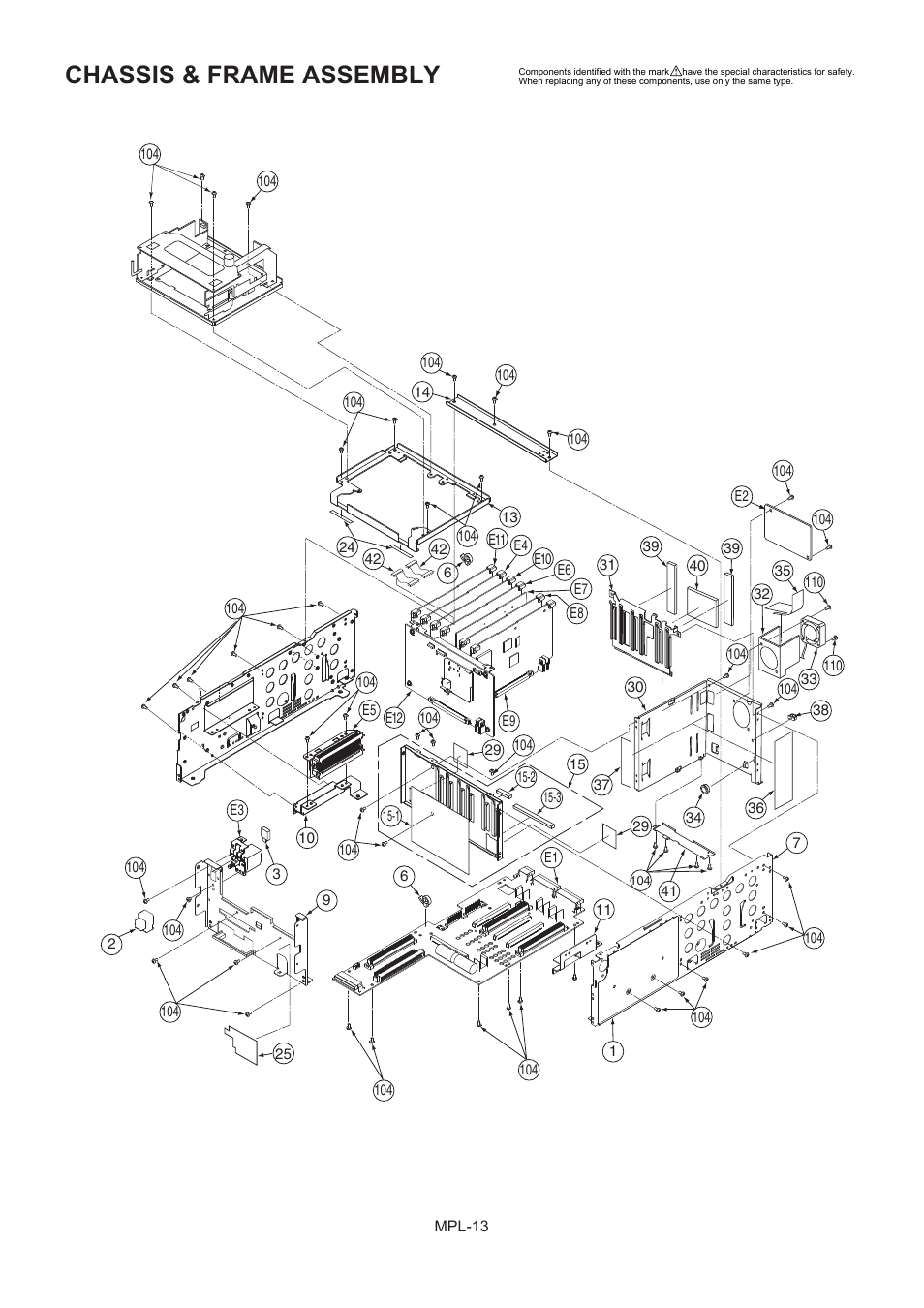 Chassis & frame assembly | Panasonic AJ-HD1400MC User Manual | Page 14 / 19