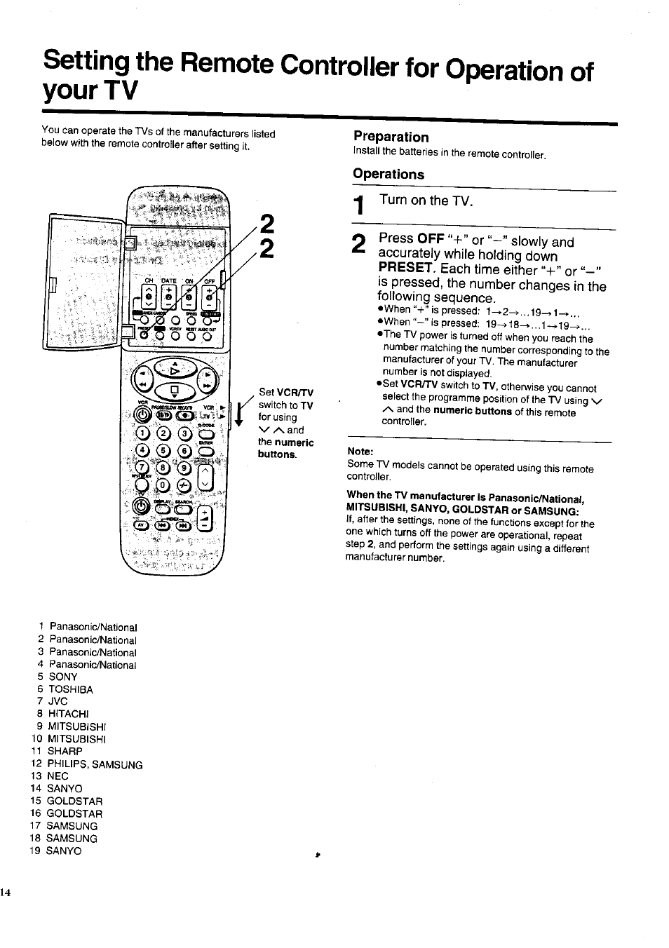 Preparation, Operations | Panasonic NV-HD620 User Manual | Page 14 / 38