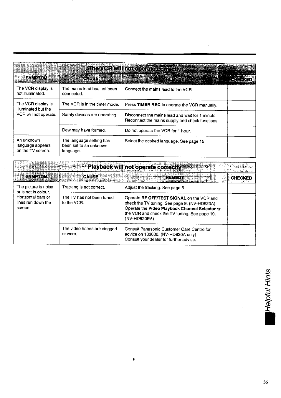 Panasonic NV-HD620 User Manual | Page 35 / 38