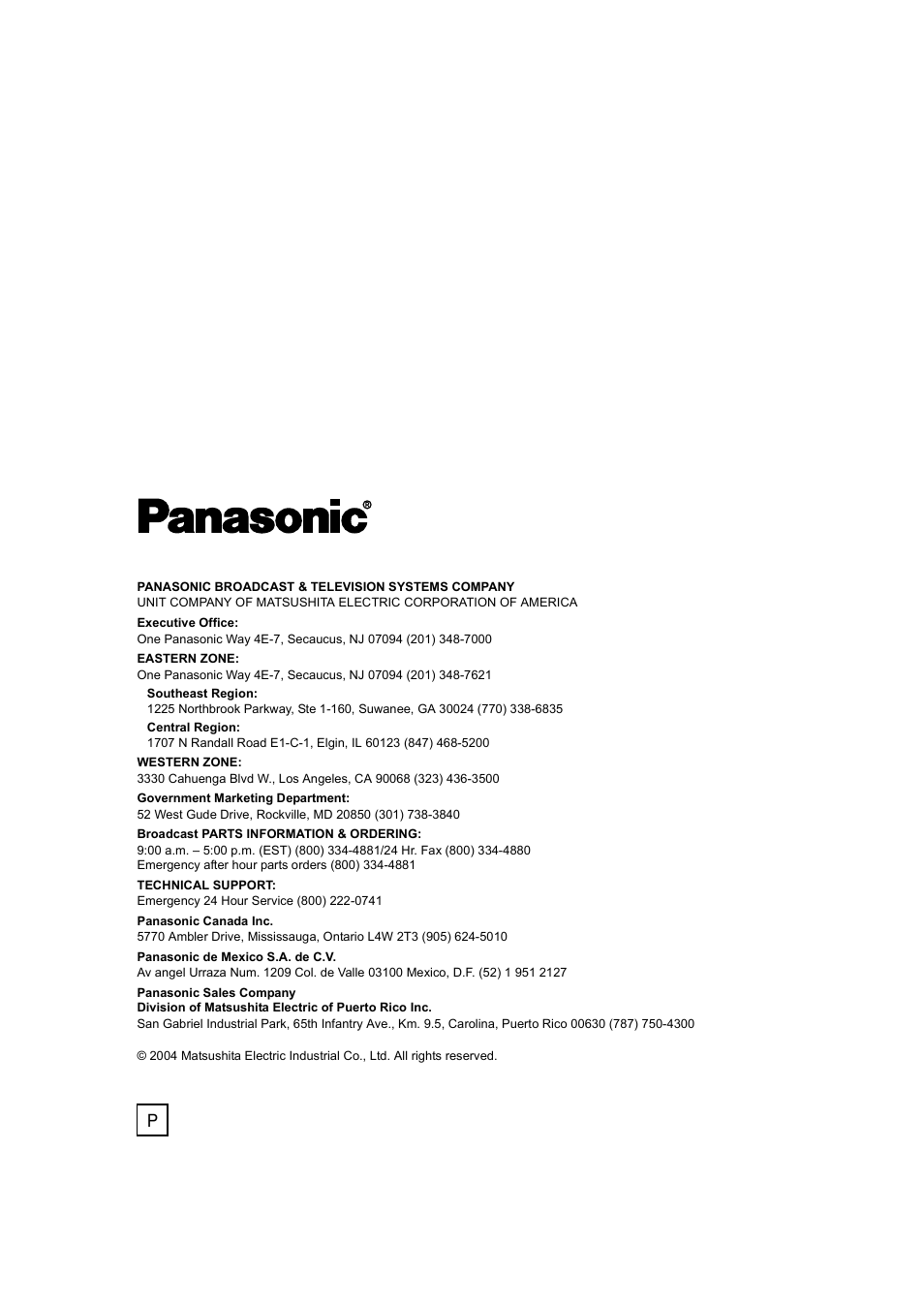 Panasonic AG-DVC60P User Manual | Page 82 / 82