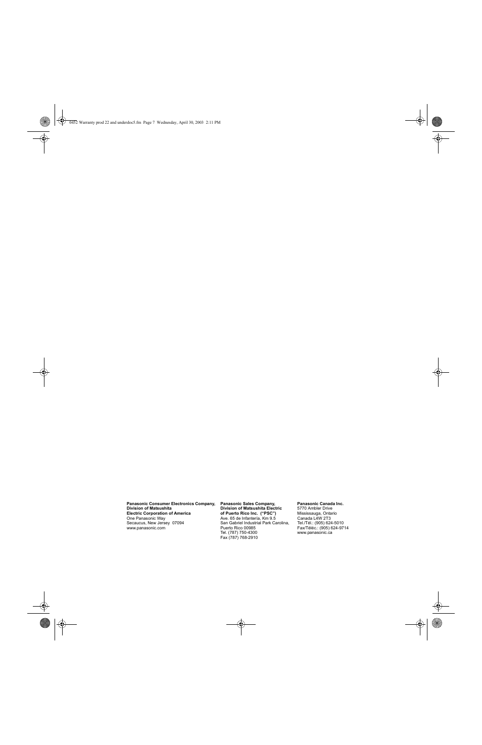 Panasonic CT 20L8 User Manual | Page 56 / 57