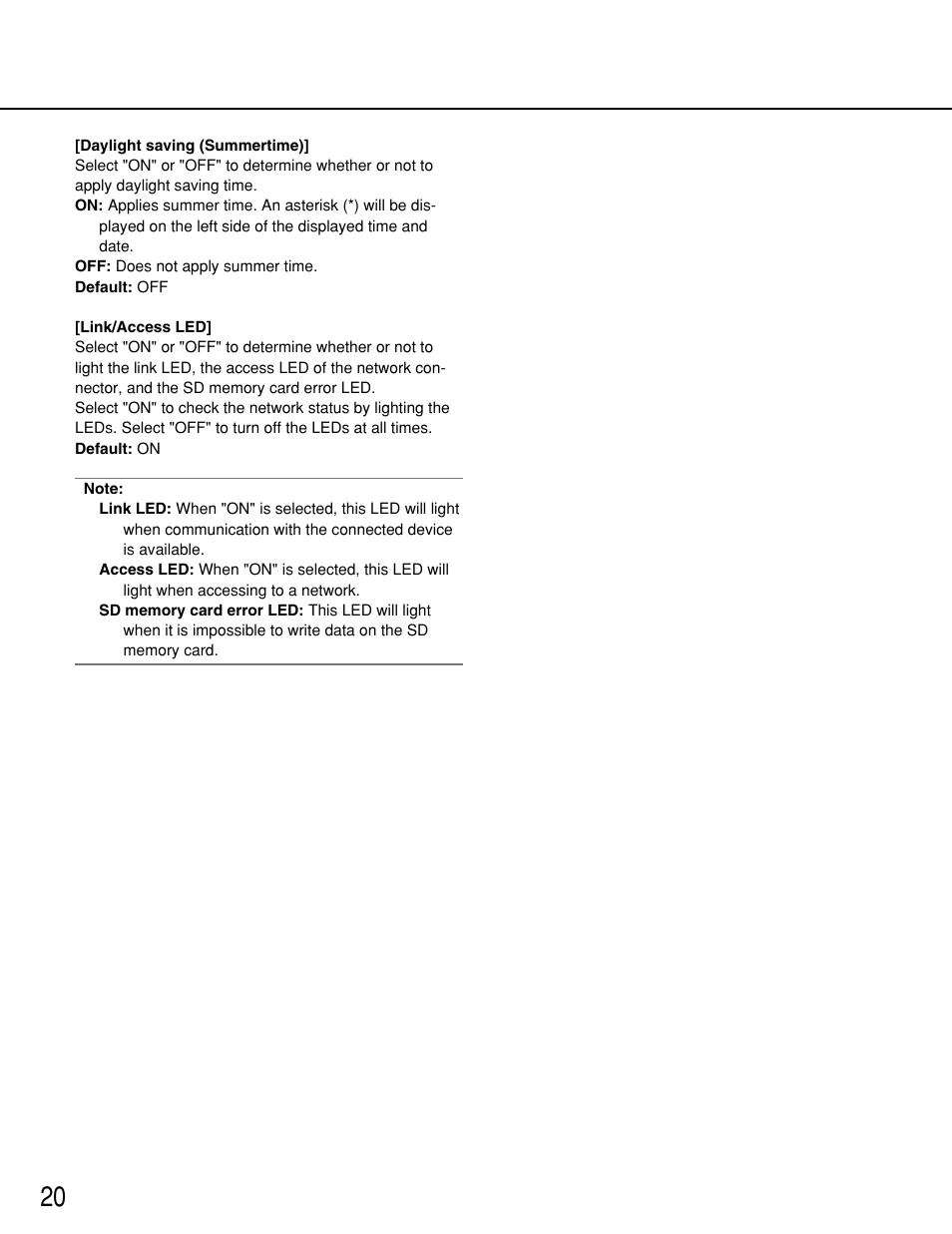 Panasonic WV-NP1000 User Manual | Page 20 / 70
