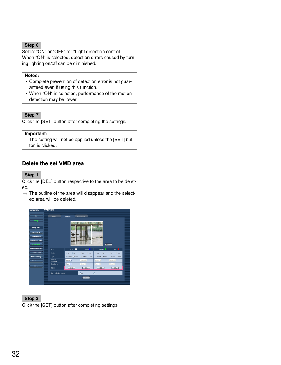 Panasonic WV-NP1000 User Manual | Page 32 / 70