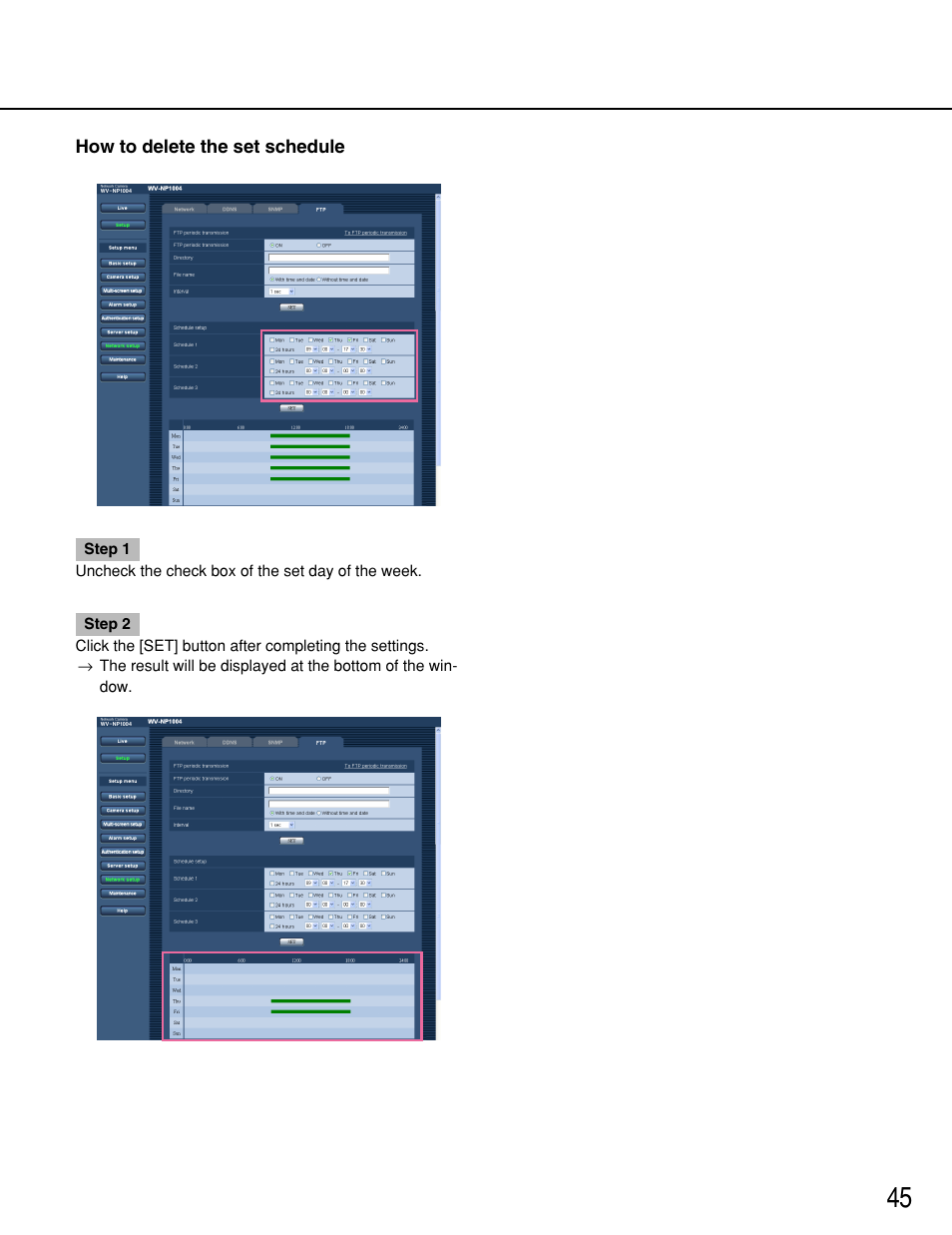 Panasonic WV-NP1000 User Manual | Page 45 / 70