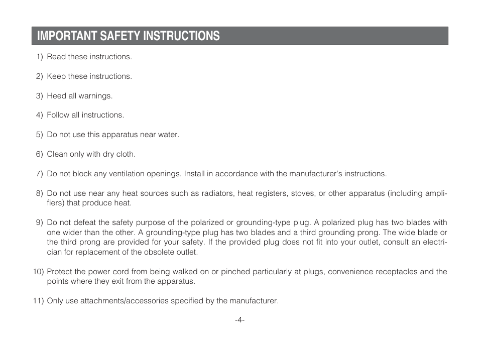 Important safety instructions | Panasonic WV-CLR920A User Manual | Page 4 / 50