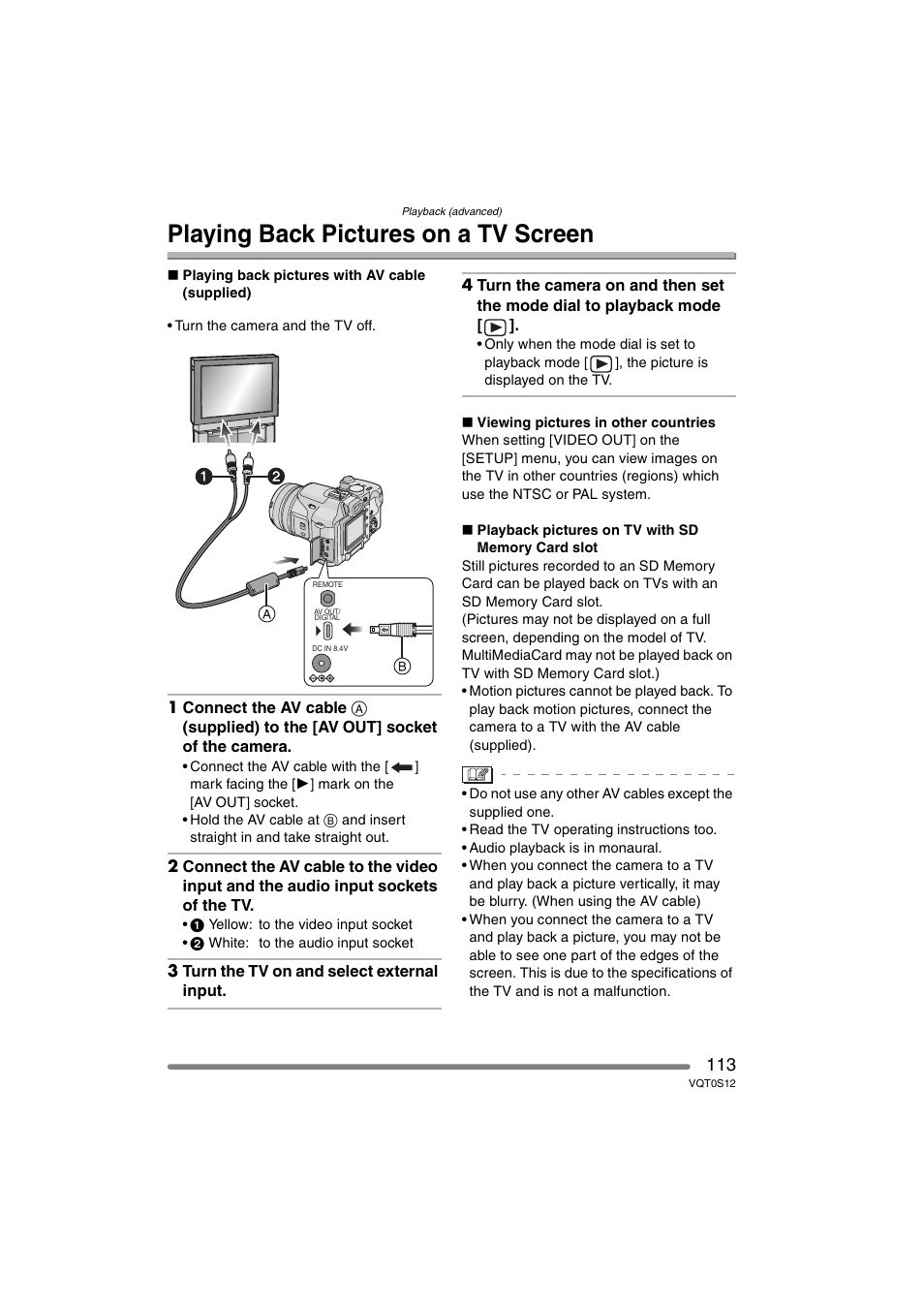 Playing back pictures on a tv screen | Panasonic DMC-FZ30GN User Manual | Page 113 / 136
