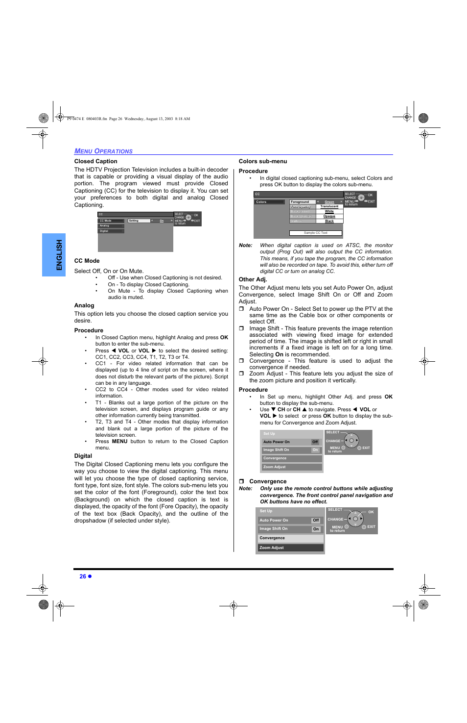 English | Panasonic PT-53WXD63 User Manual | Page 28 / 88