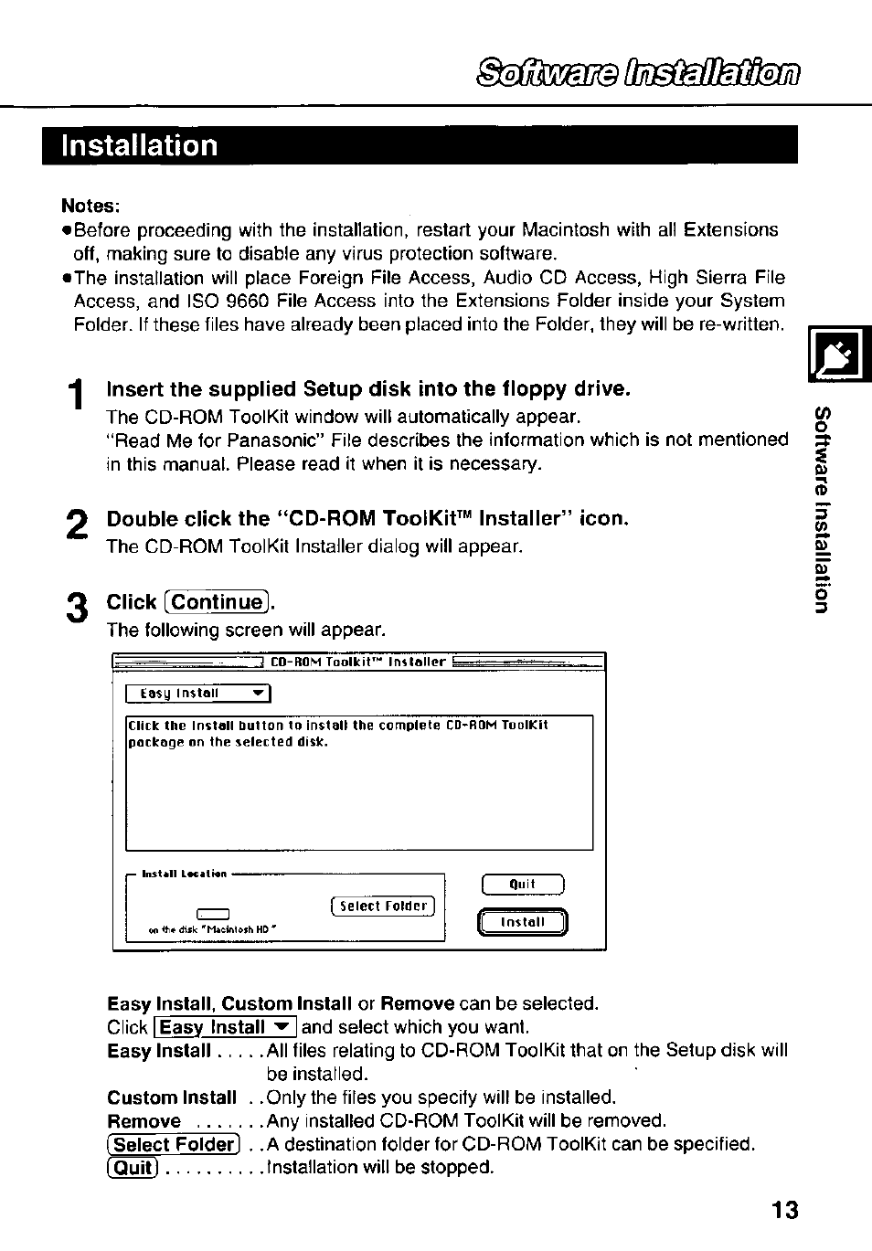 Installation, Immèissoû installation | Panasonic KXL-783M User Manual | Page 13 / 44