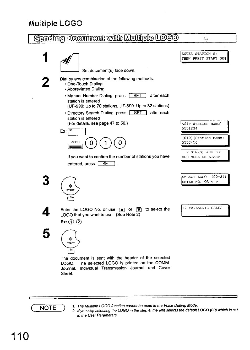 Panasonic 990 User Manual | Page 110 / 170