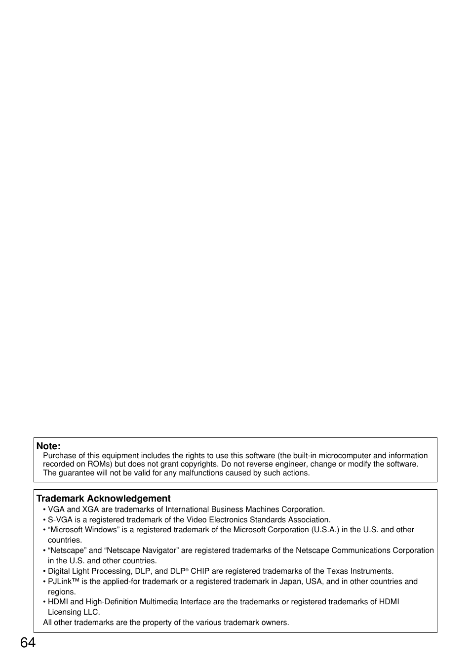 Panasonic PT DW5100UL User Manual | Page 64 / 72