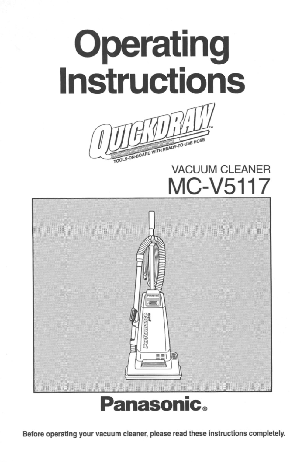 Panasonic QUICKDRAW MC-V5117 User Manual | 20 pages