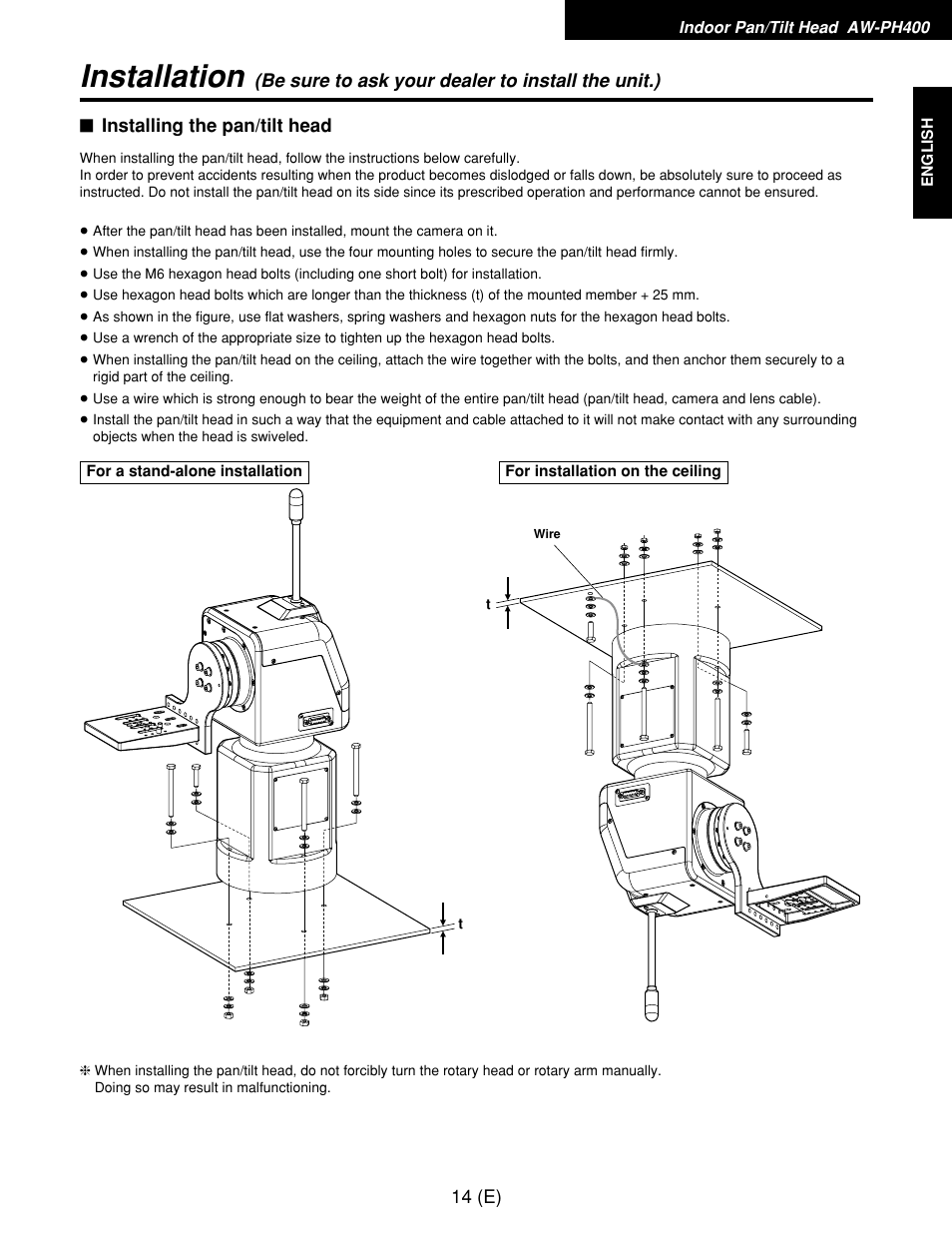 Installation | Panasonic AW-RP400E User Manual | Page 15 / 272