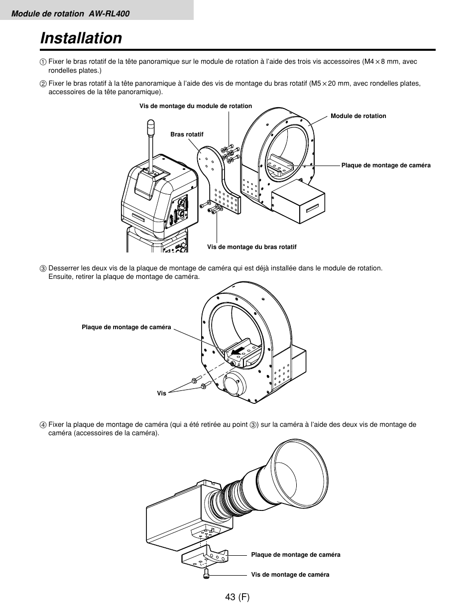 Installation, 43 (f) | Panasonic AW-RP400E User Manual | Page 152 / 272