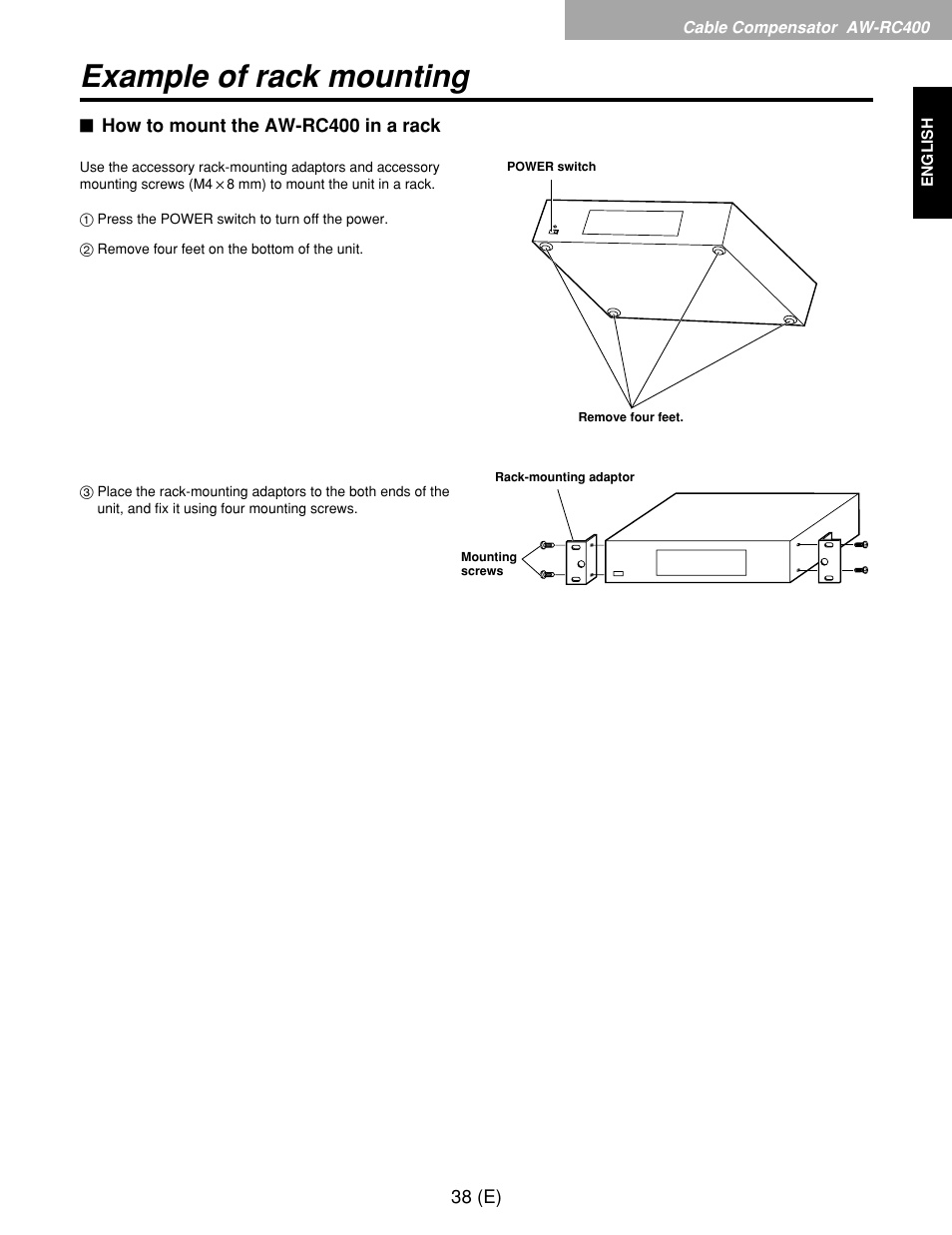 Example of rack mounting | Panasonic AW-RP400E User Manual | Page 39 / 272