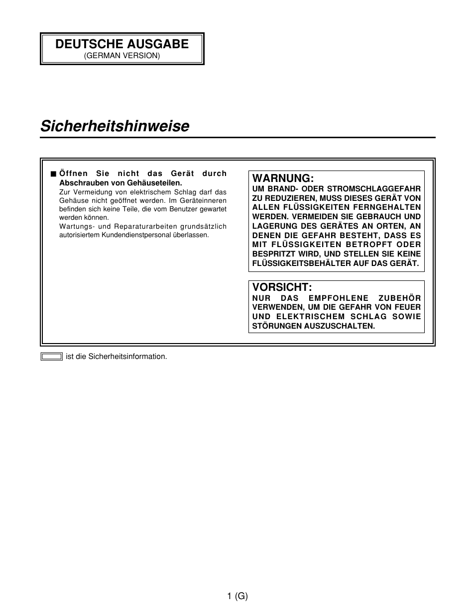 Sicherheitshinweise, Deutsche ausgabe | Panasonic AW-RP400E User Manual | Page 56 / 272