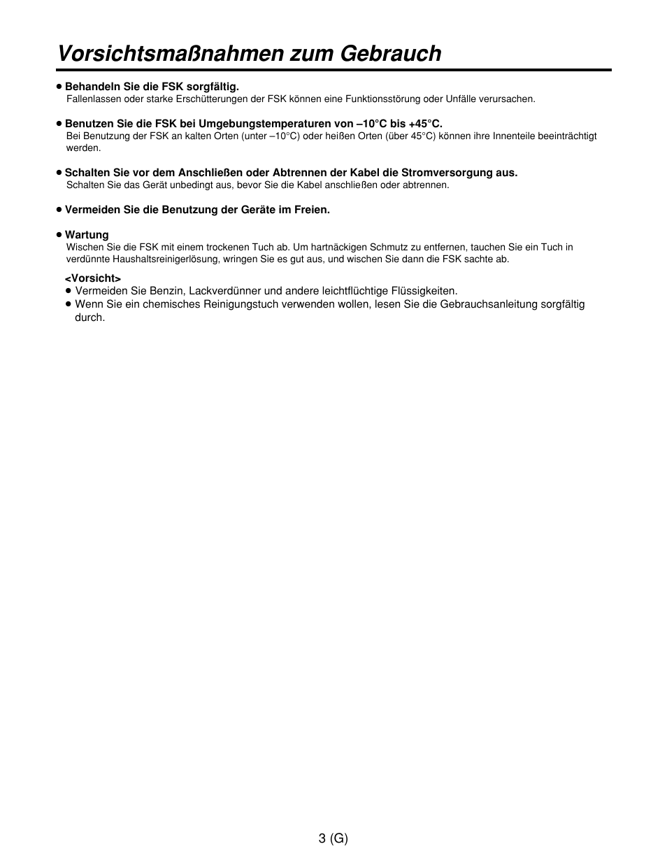 Vorsichtsmaßnahmen zum gebrauch | Panasonic AW-RP400E User Manual | Page 58 / 272
