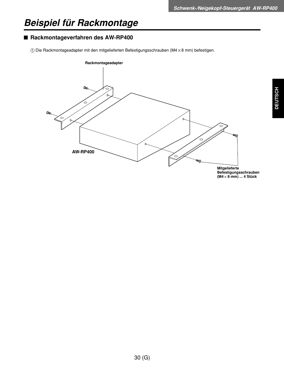 Beispiel für rackmontage | Panasonic AW-RP400E User Manual | Page 85 / 272