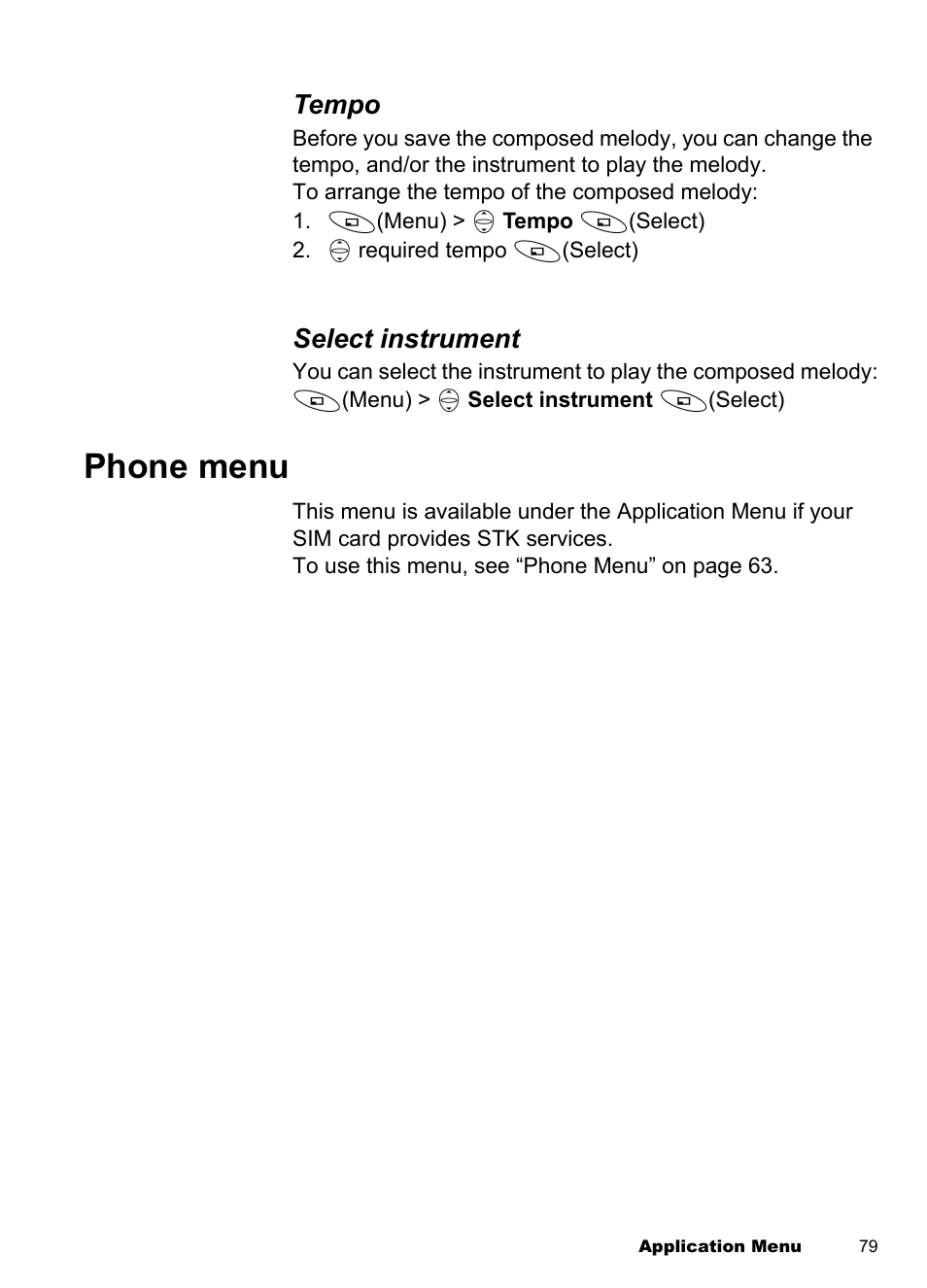 Phone menu | Panasonic EB-A100 User Manual | Page 82 / 93