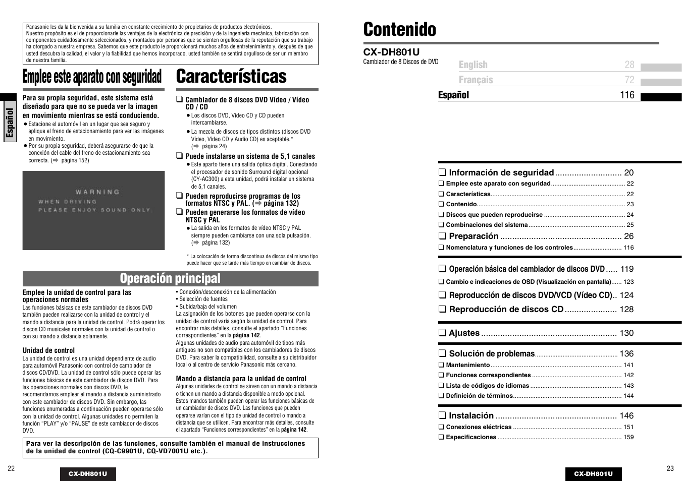 Panasonic CX-DH801U User Manual | Page 12 / 36