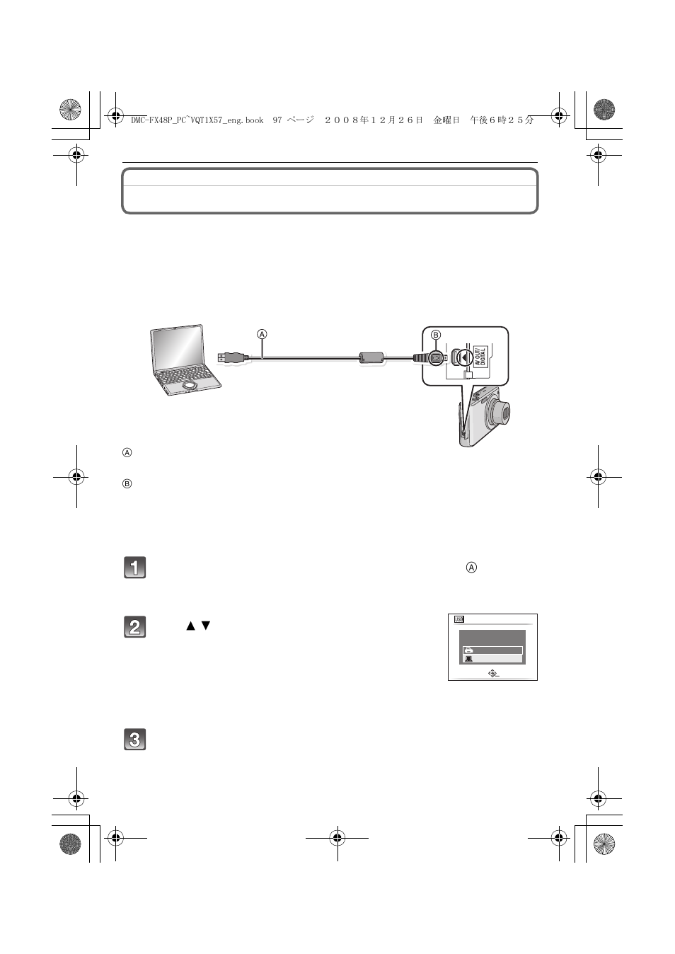 Connecting to other equipment, Connecting to a pc | Panasonic DMC-FX48 User Manual | Page 97 / 136