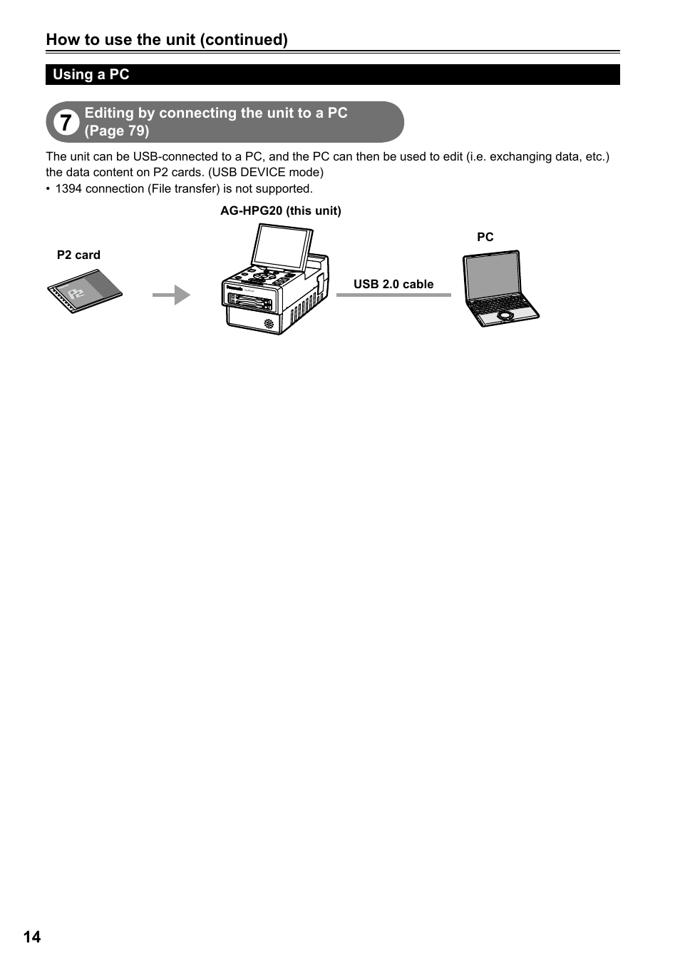1 how to use the unit (continued) | Panasonic P2HD AG-HPG20P User Manual | Page 14 / 120
