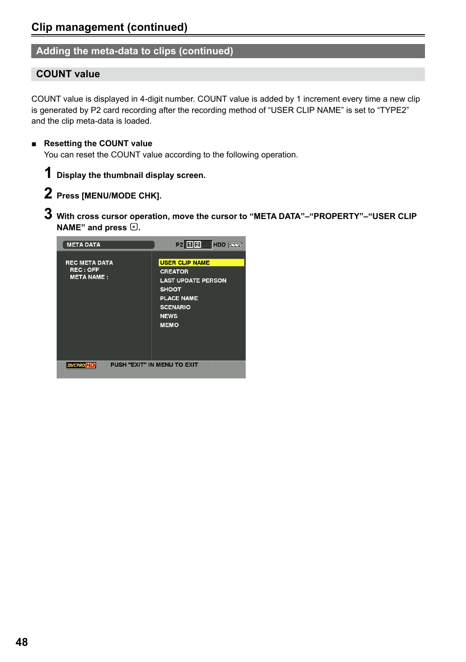 Panasonic P2HD AG-HPG20P User Manual | Page 48 / 120