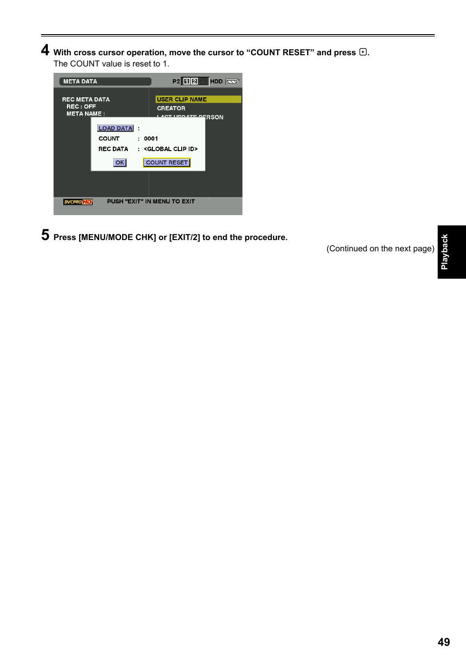 Panasonic P2HD AG-HPG20P User Manual | Page 49 / 120