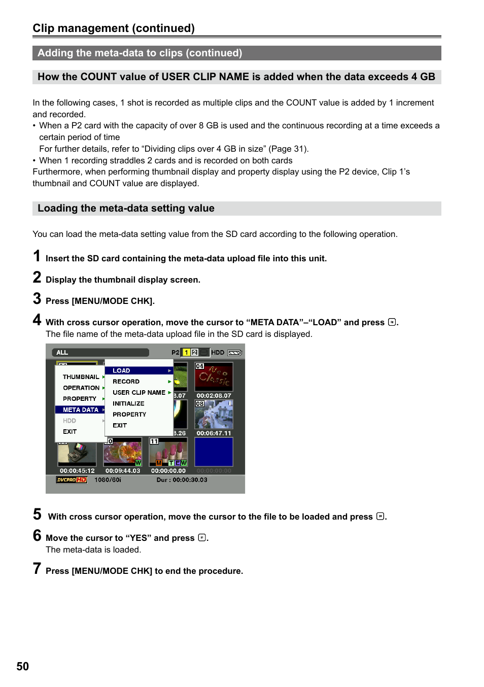 Panasonic P2HD AG-HPG20P User Manual | Page 50 / 120