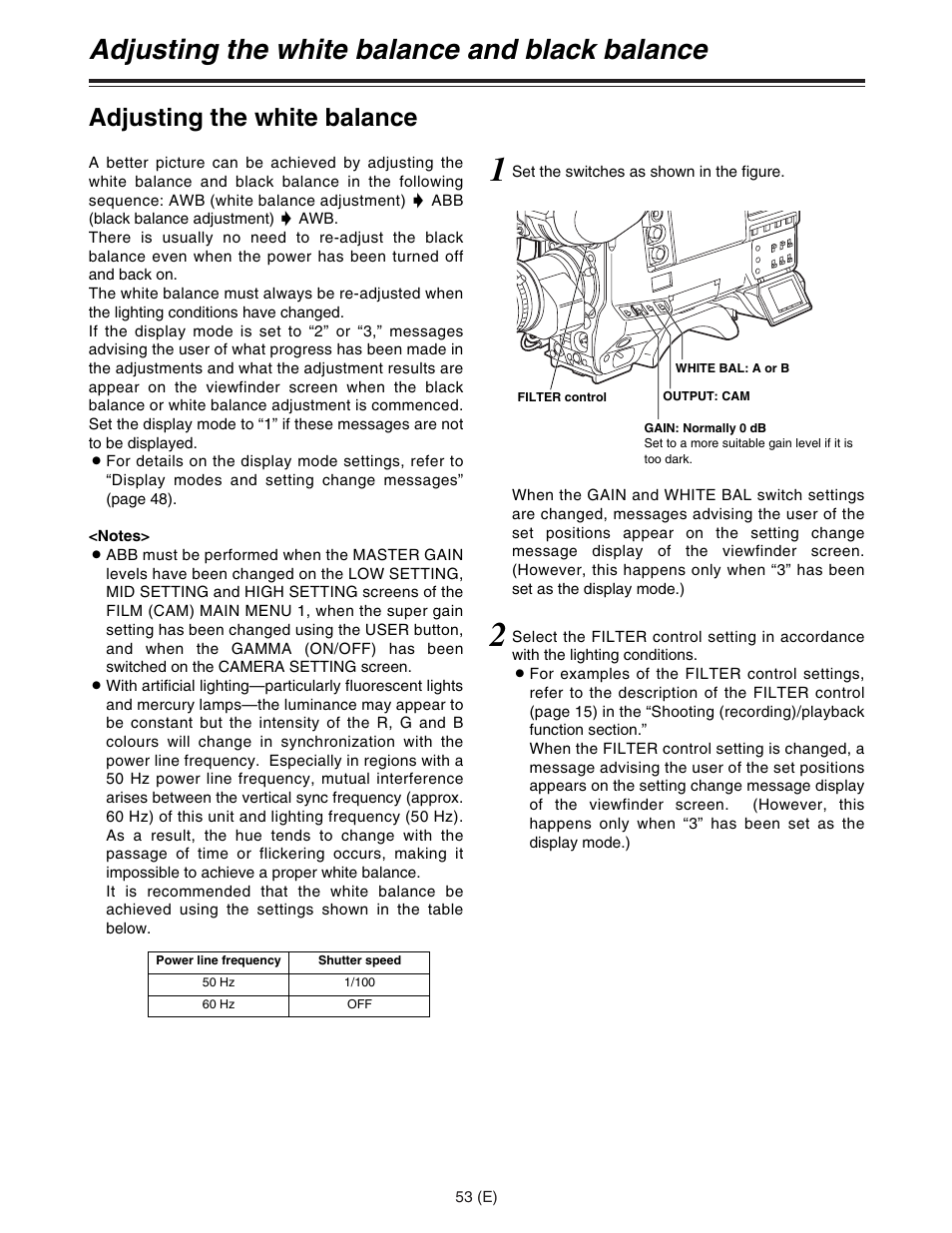Adjusting the white balance and black balance, Adjusting the white balance | Panasonic AJ-HDC27FE User Manual | Page 53 / 136