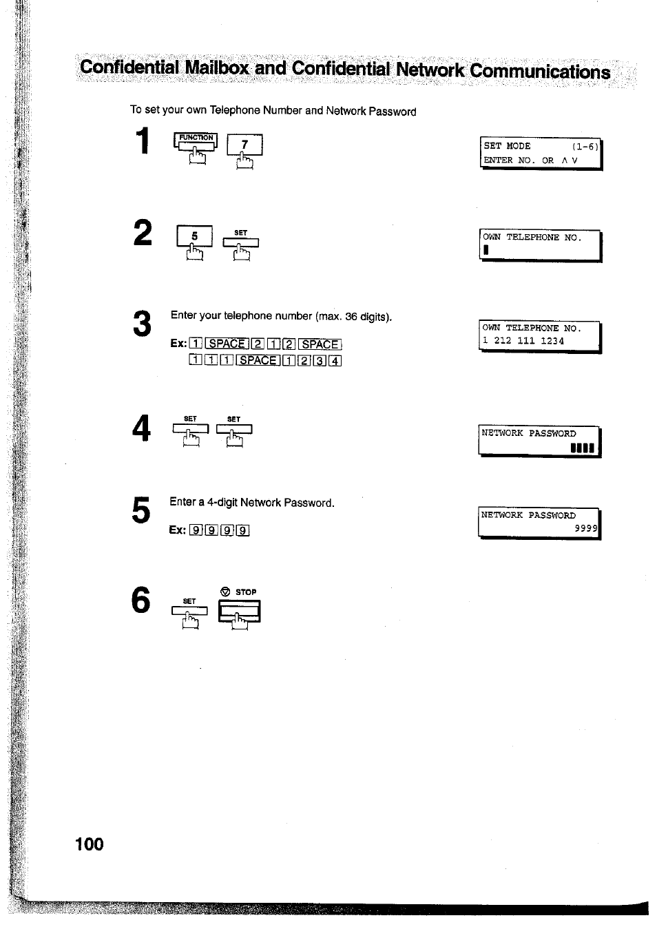 Rnmmi sf>ace imfaimfti | Panasonic Panafax UF-755 User Manual | Page 102 / 148