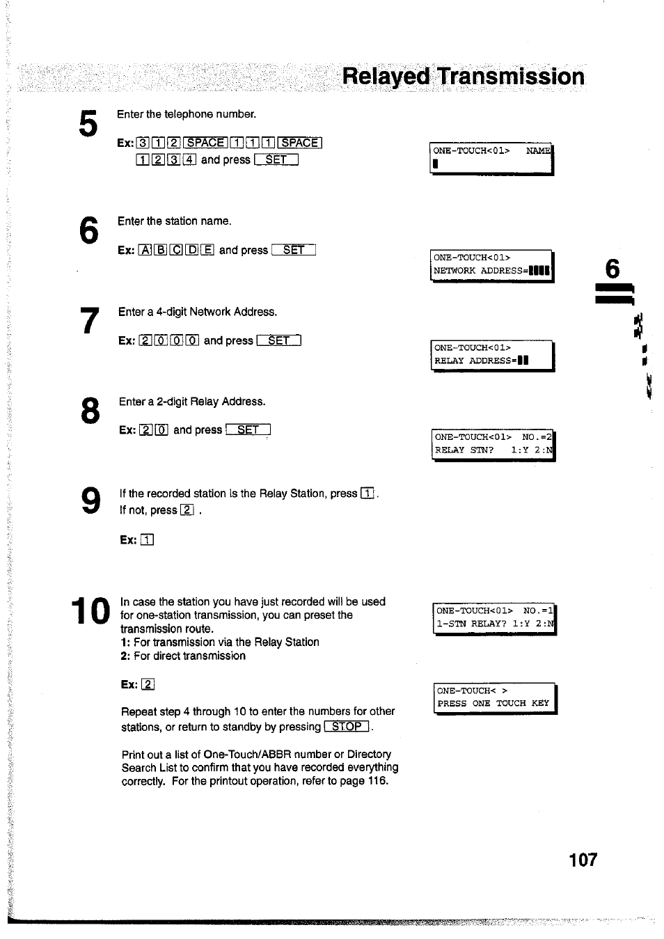 Relayed transmission | Panasonic Panafax UF-755 User Manual | Page 109 / 148