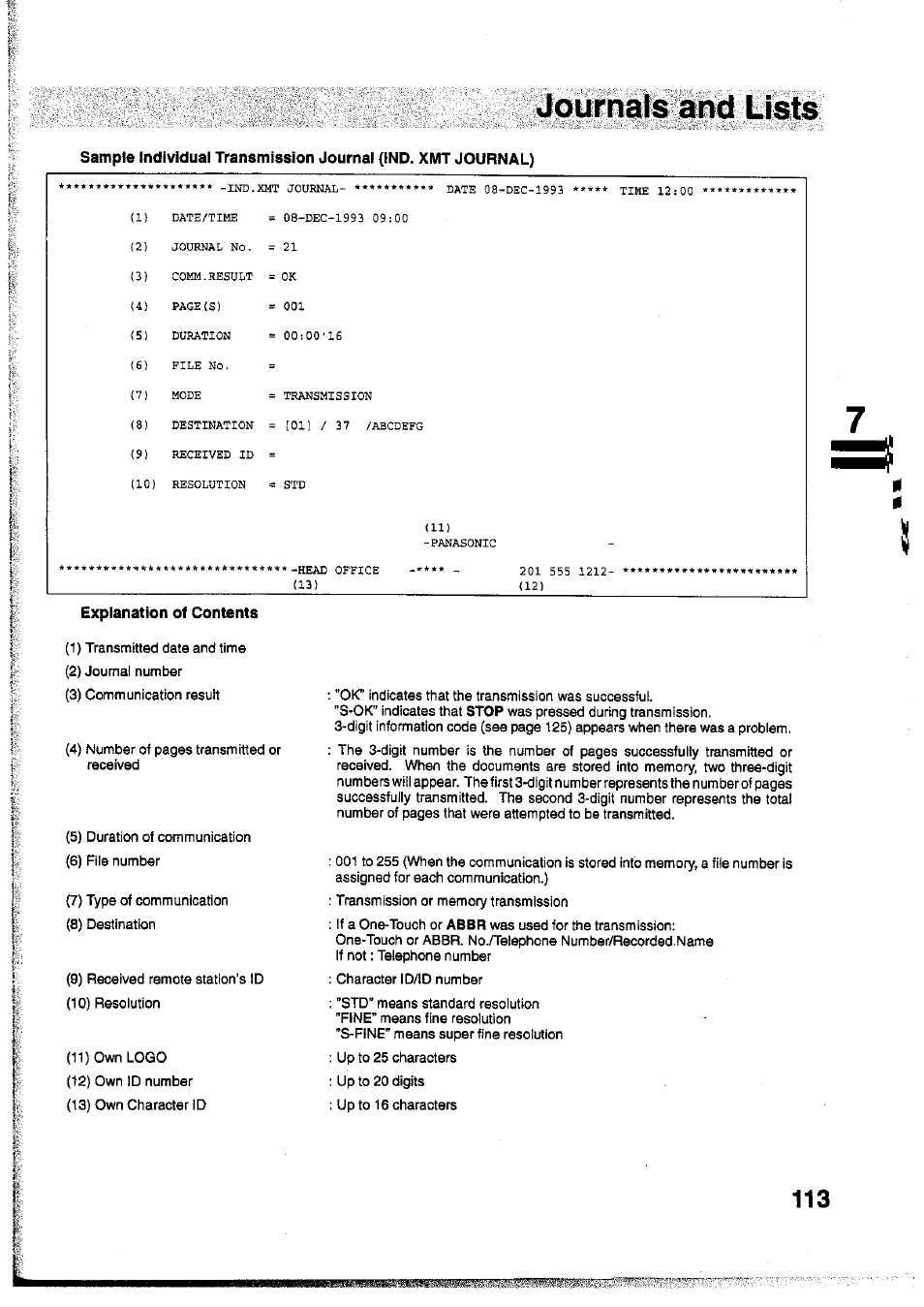Panasonic Panafax UF-755 User Manual | Page 115 / 148