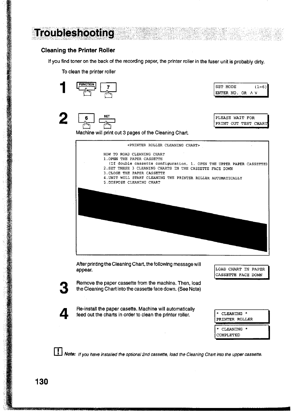 Cleaning the printer roller | Panasonic Panafax UF-755 User Manual | Page 132 / 148