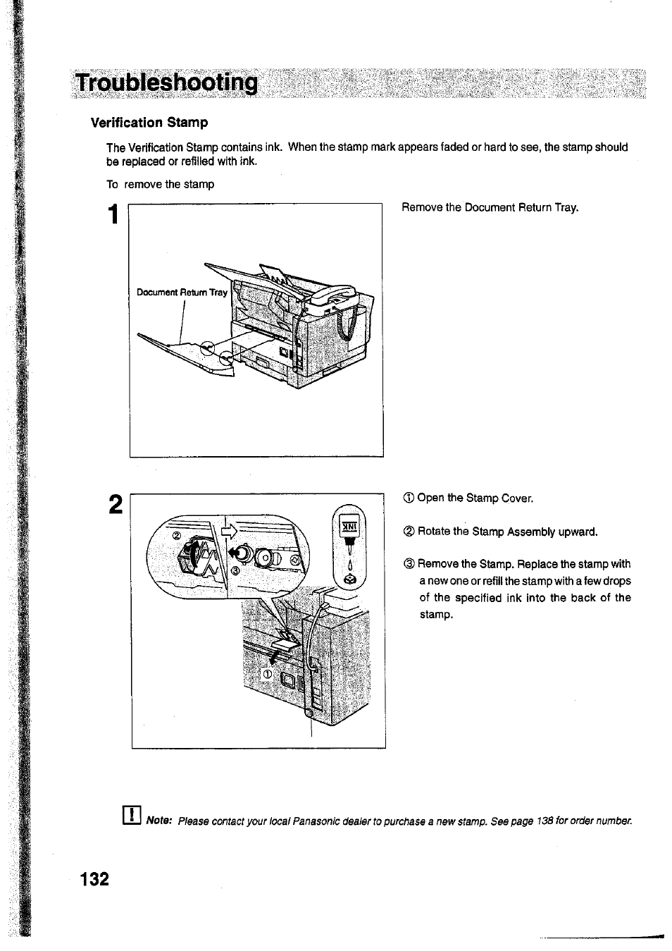 Verification stamp | Panasonic Panafax UF-755 User Manual | Page 134 / 148