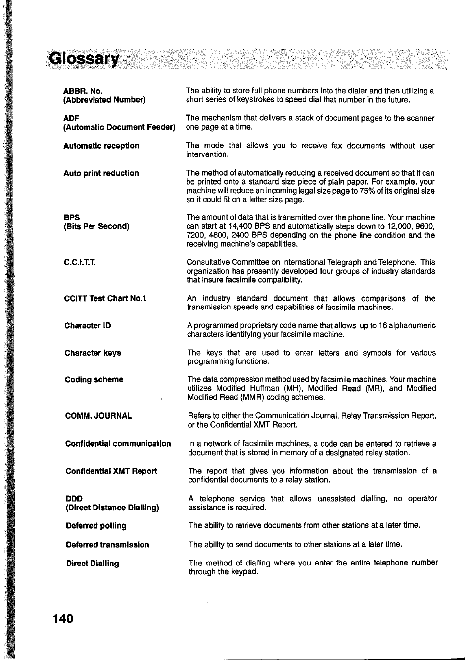 Panasonic Panafax UF-755 User Manual | Page 142 / 148