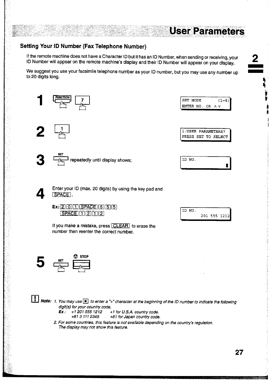Ex: [h [s m hsce] [h [5] [e | Panasonic Panafax UF-755 User Manual | Page 29 / 148