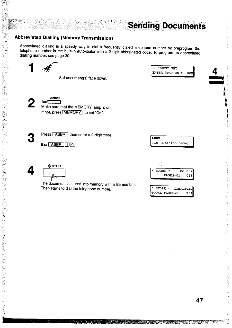 Sending dbcuments | Panasonic Panafax UF-755 User Manual | Page 49 / 148