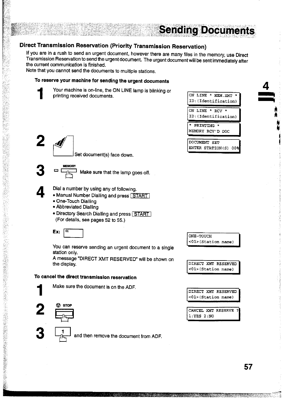 To cancel the direct transmission reservation, I|№§l)^cu | Panasonic Panafax UF-755 User Manual | Page 59 / 148