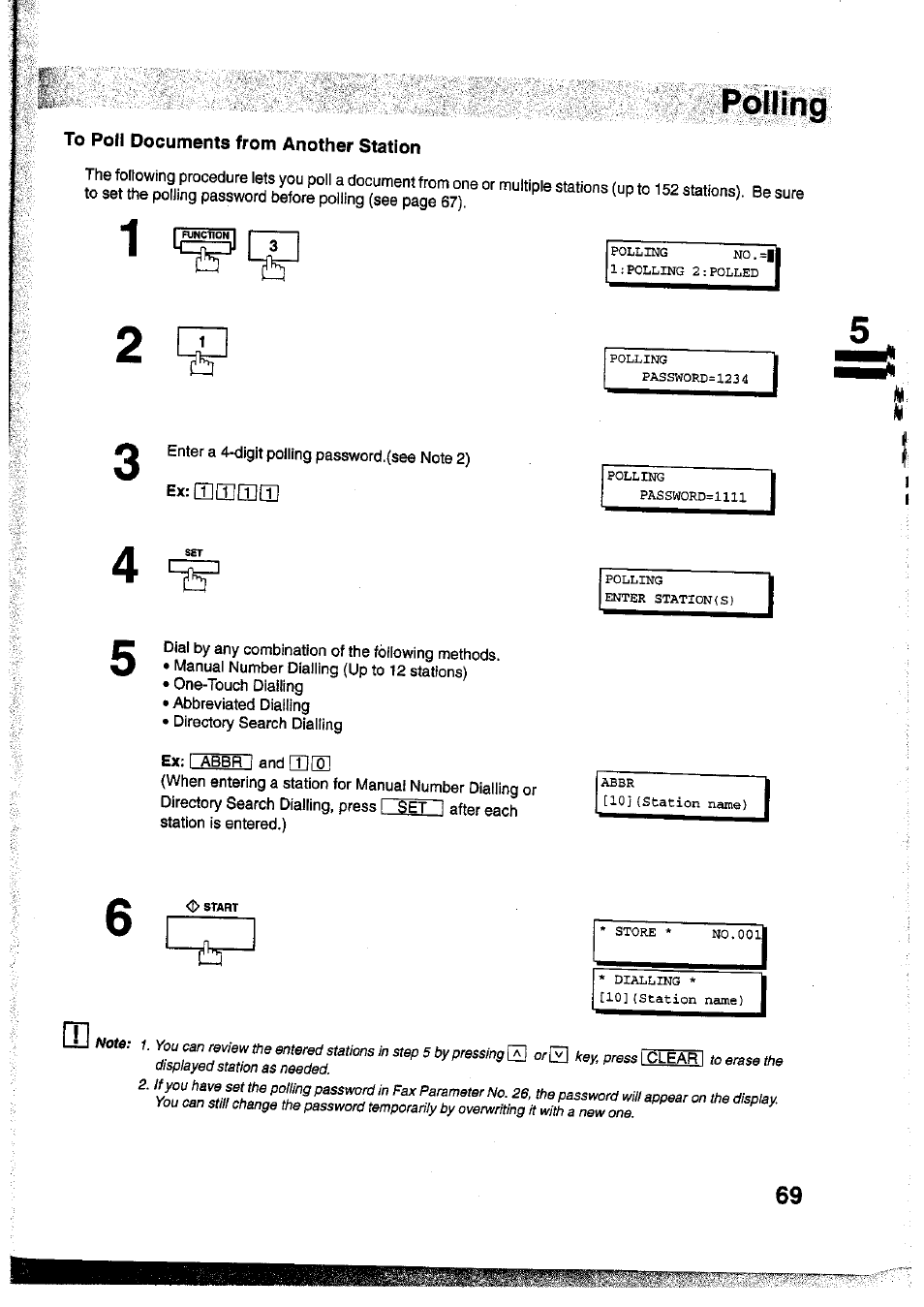 To poti documents from another station, To poll documents from another station, Powing | Panasonic Panafax UF-755 User Manual | Page 71 / 148